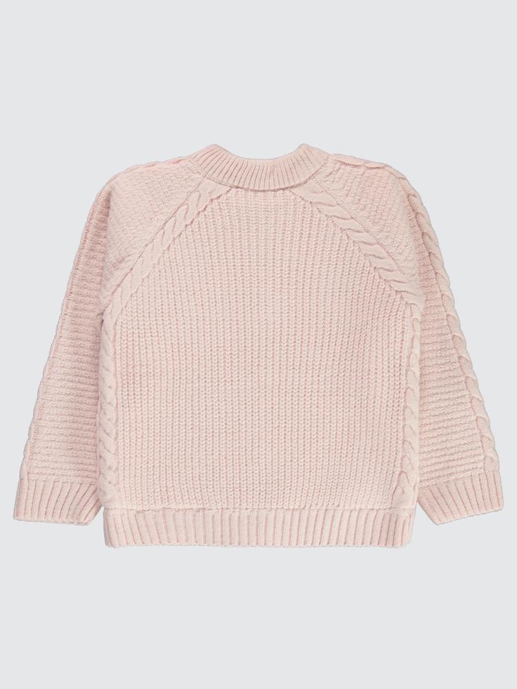 Civil Girls Saç Örgülü Velsoftlu 6-9 Yaş Hırka - Pembe