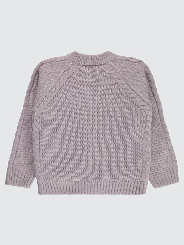 Civil Girls Saç Örgülü Velsoftlu 6-9 Yaş Hırka - Lila