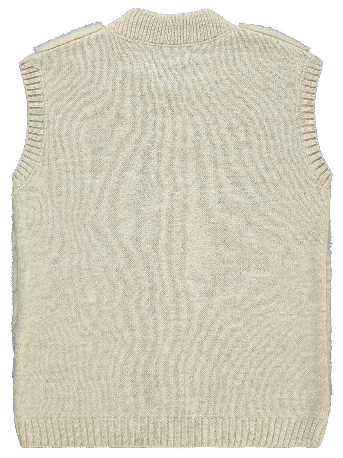 Civil Girls Önü Pelüş 10-13 Yaş Yelek - Bej