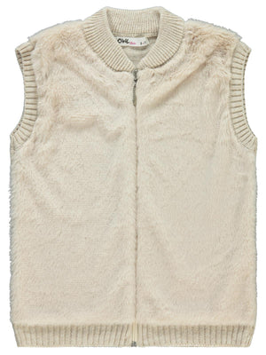 Civil Girls Önü Pelüş 10-13 Yaş Yelek - Bej