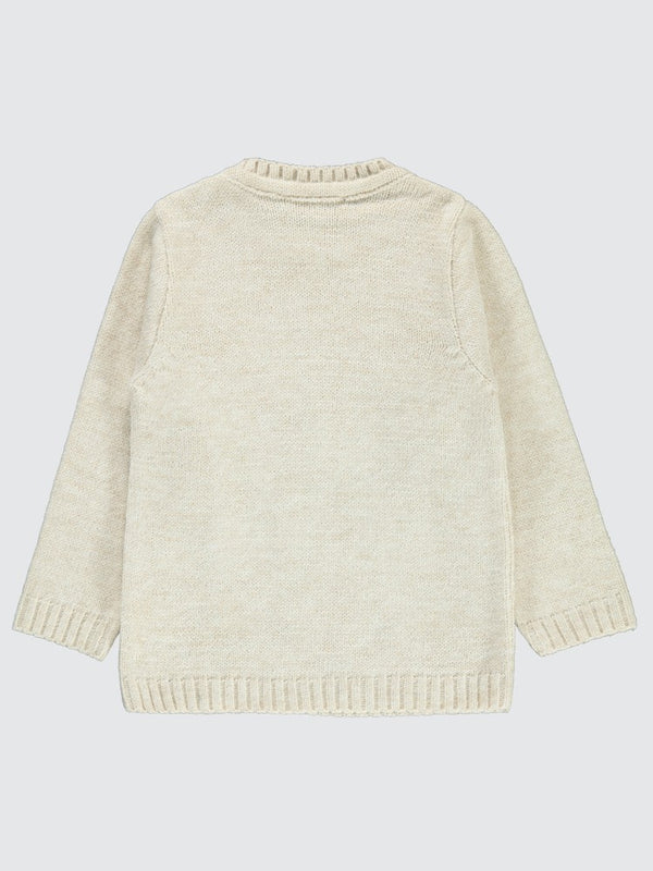 Civil Girls Geyik Nakışlı 2-5 Yaş Kazak - Bej