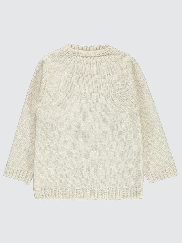 Civil Girls Geyik Nakışlı 2-5 Yaş Kazak - Bej