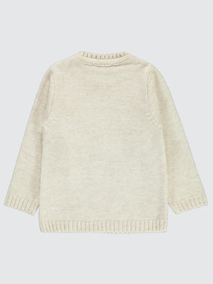 Civil Girls Geyik Nakışlı 2-5 Yaş Kazak - Bej