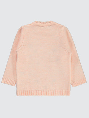 Civil Girls Geyik Nakışlı 2-5 Yaş Kazak - Pudra