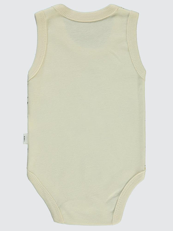 Civil Baby Ayıcık Empirme Baskılı Sfr.Kol1-36 Ay Çıtçıtlı Badi - Bej