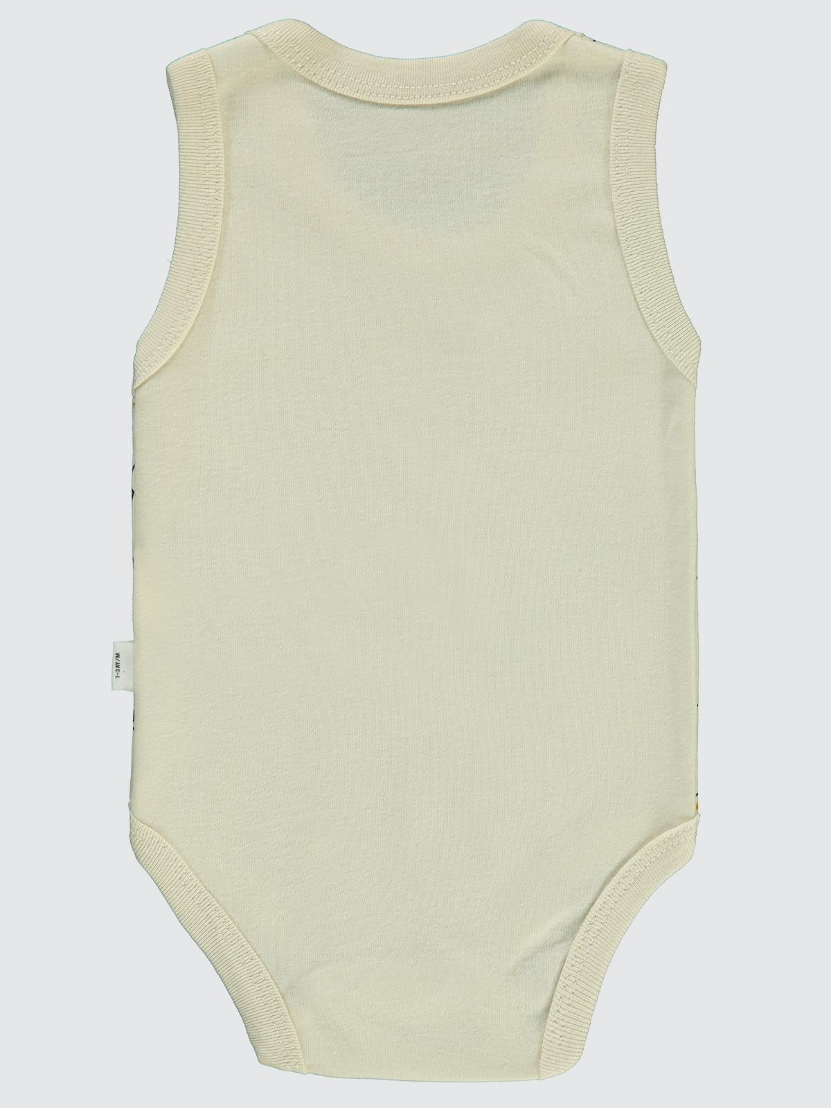 Civil Baby Ayıcık Empirme Baskılı Sfr.Kol1-36 Ay Çıtçıtlı Badi - Bej