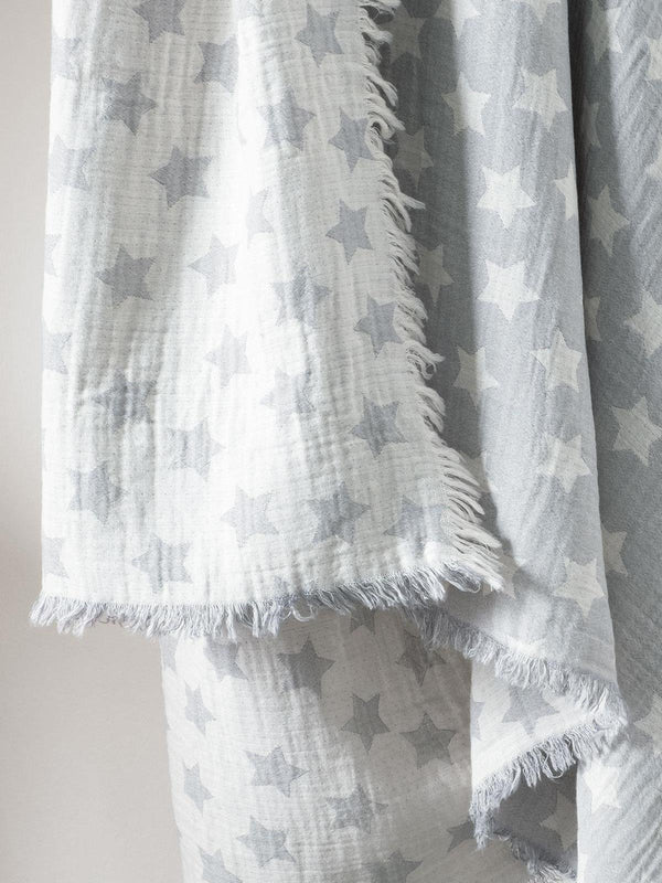 Kanz Jakarlı Müslin Bebek Örtüsü 100x110 cm - Gri