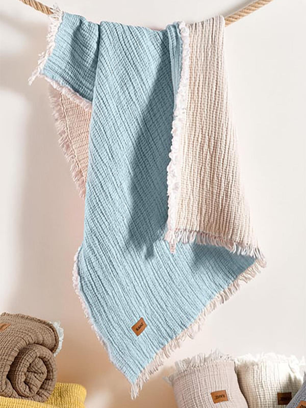 Kanz 5 Kat Dolgulu Müslin Bebek Örtüsü 90x110 cm - Mavi