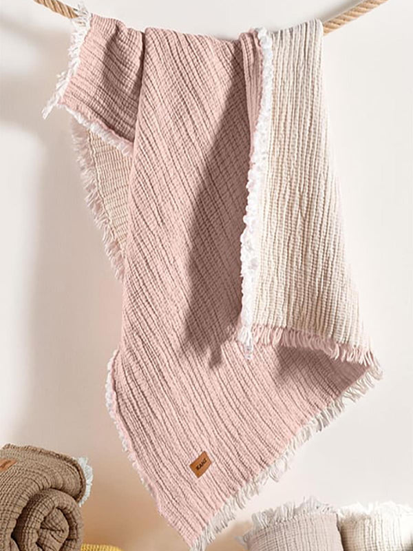 Kanz 5 Kat Dolgulu Müslin Bebek Örtüsü 90x110 cm - Pudra