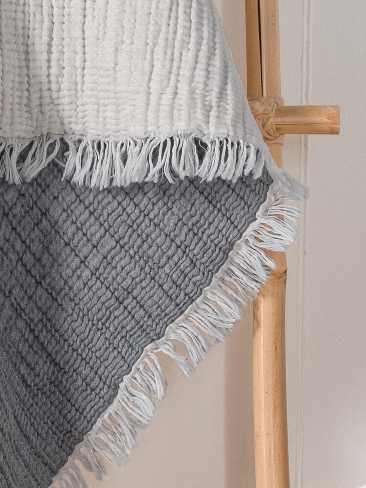 Kanz 5 Kat Dolgulu Müslin Bebek Örtüsü 90x110 cm - Gri