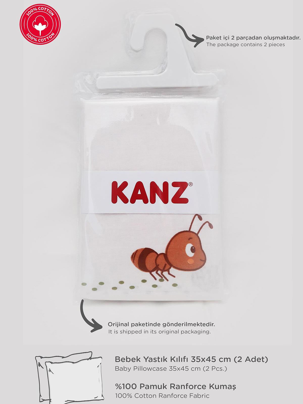 Kanz Pamuklu 2'li Bebek Yastık Kılıfı 35x45 cm - Turuncu