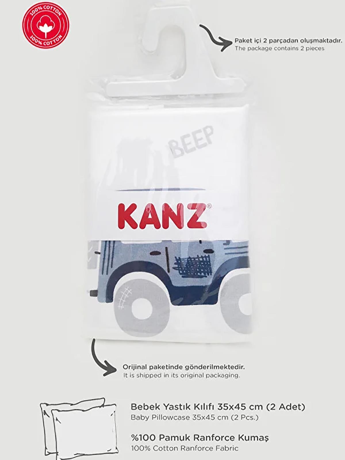 Kanz Pamuklu 2'li Bebek Yastık Kılıfı 35x45 cm - Mavi