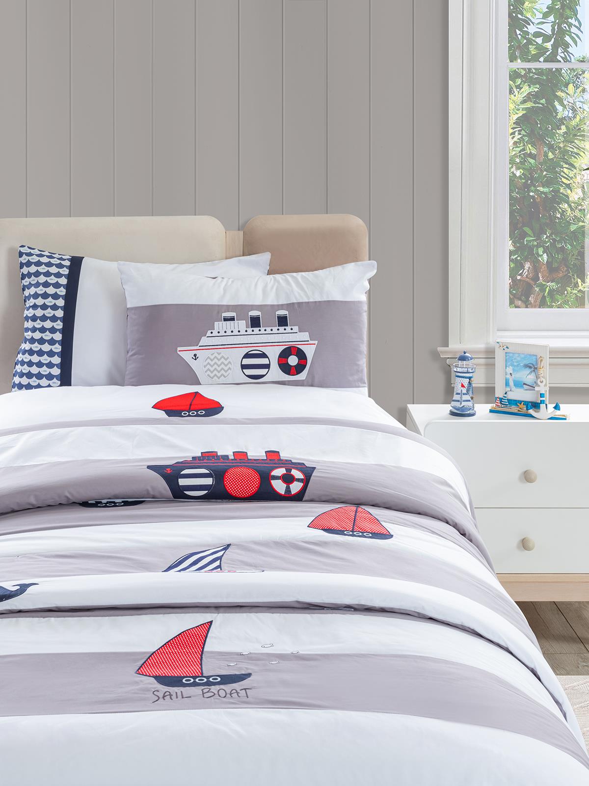 Tiffany Marin 3'lü Tek Kişilik Nevresim Takımı