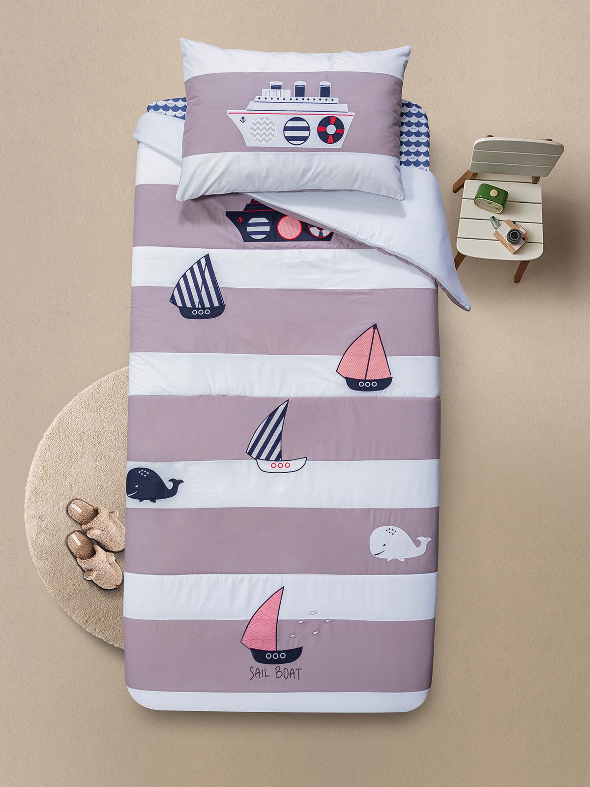 Tiffany Marin 3'lü Tek Kişilik Nevresim Takımı