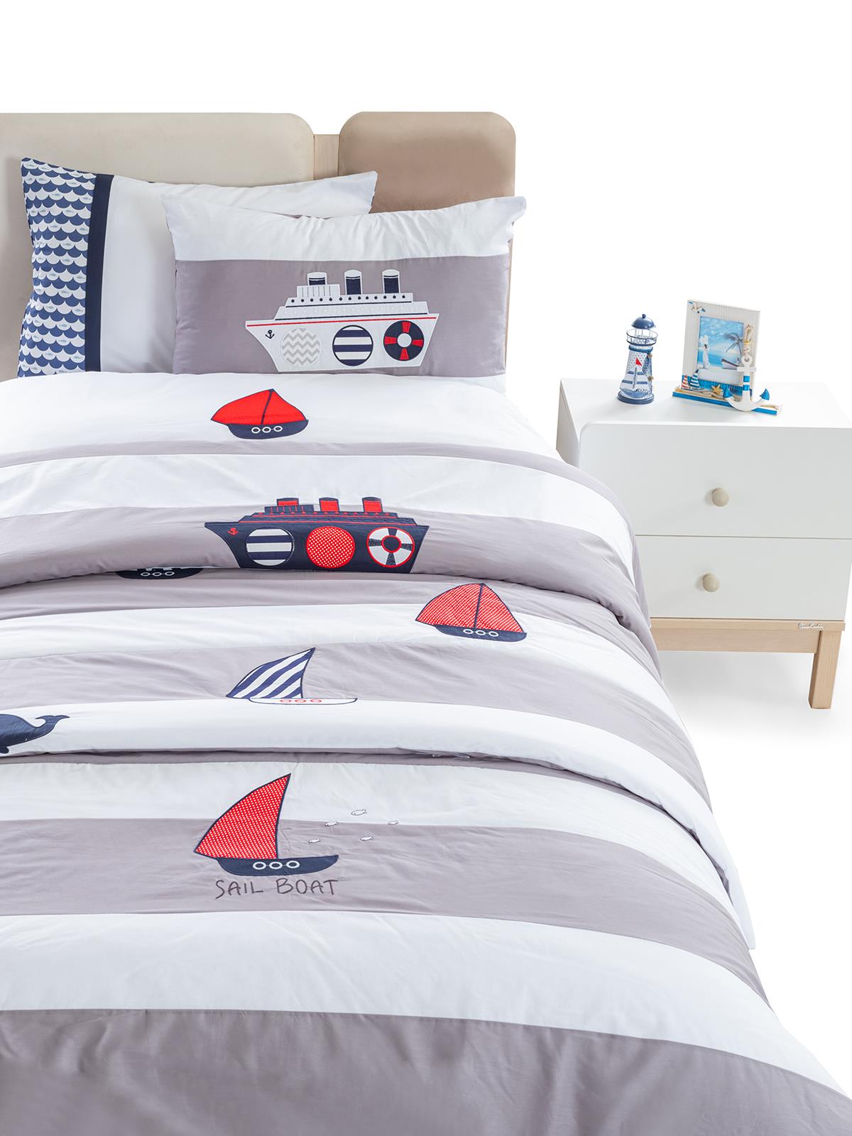 Tiffany Marin 3'lü Tek Kişilik Nevresim Takımı