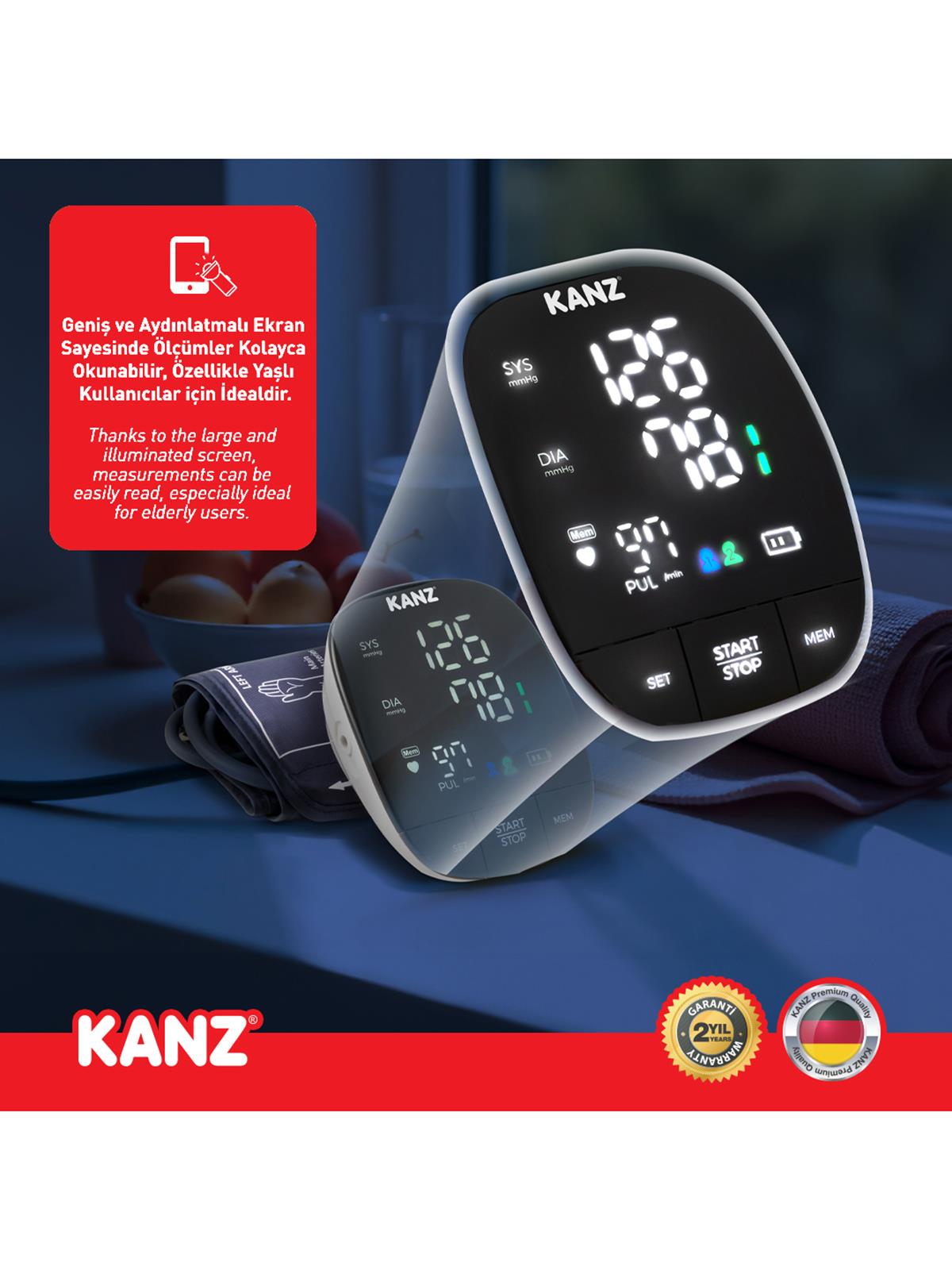 Kanz Dijital Koldan Ölçer Tansiyon Aleti