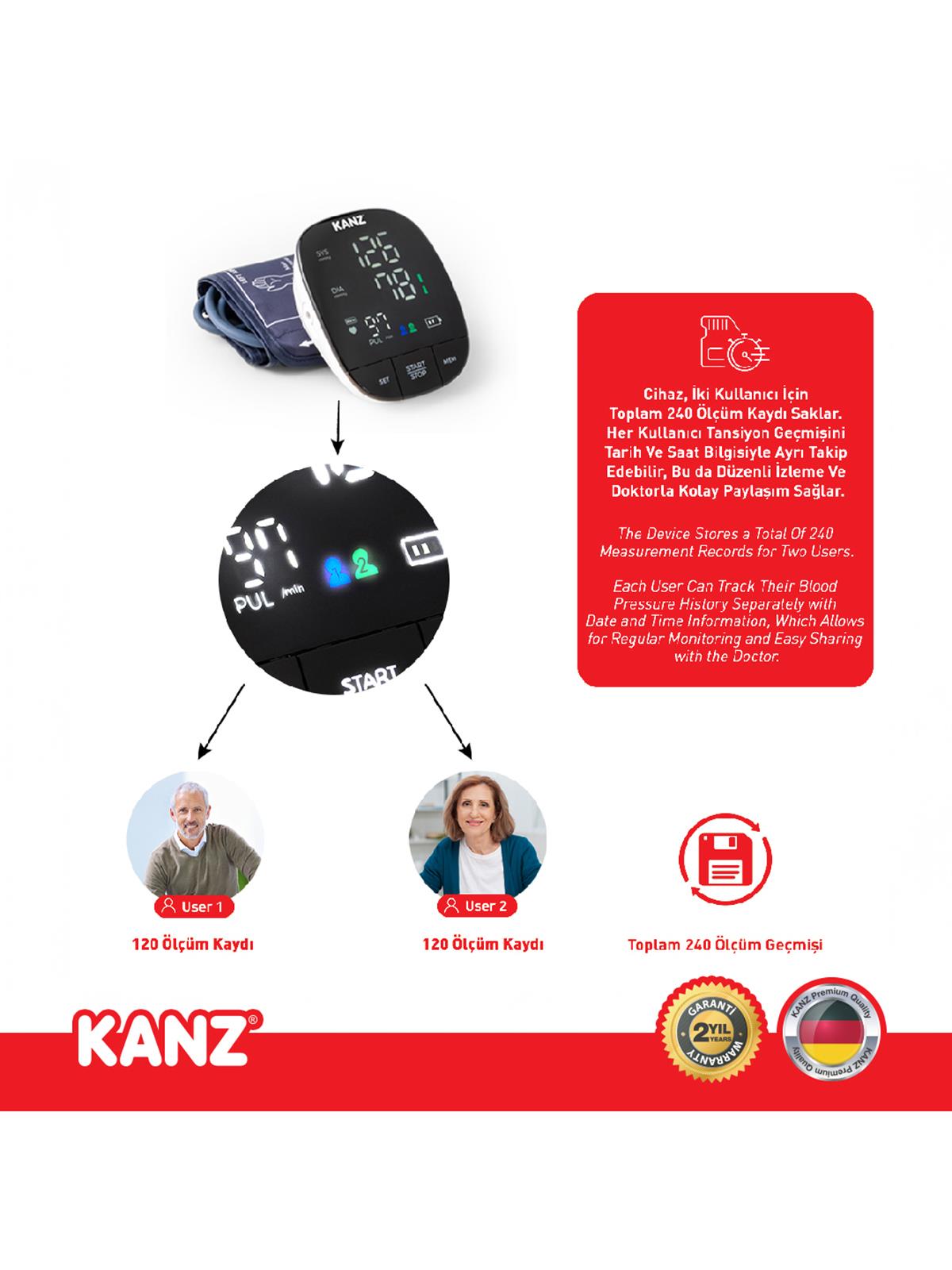 Kanz Dijital Koldan Ölçer Tansiyon Aleti