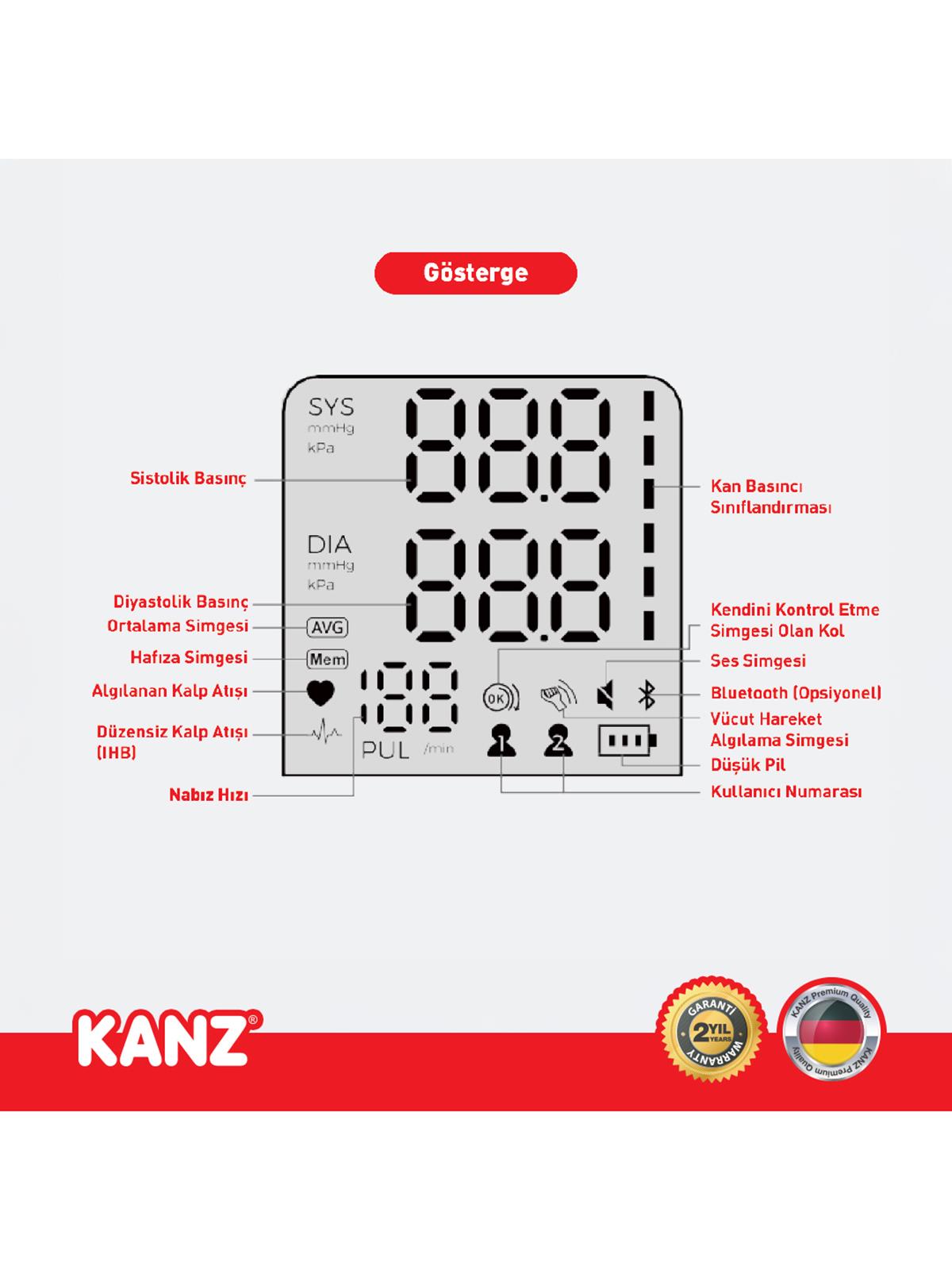 Kanz Dijital Koldan Ölçer Tansiyon Aleti