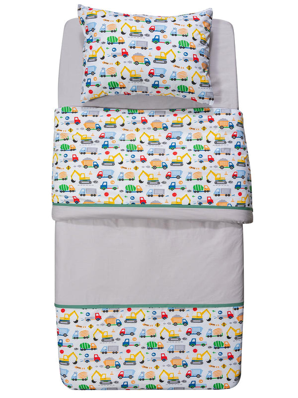 Tiffany İş Makinesi 3'lü Tek Kişilik Nevresim Takımı