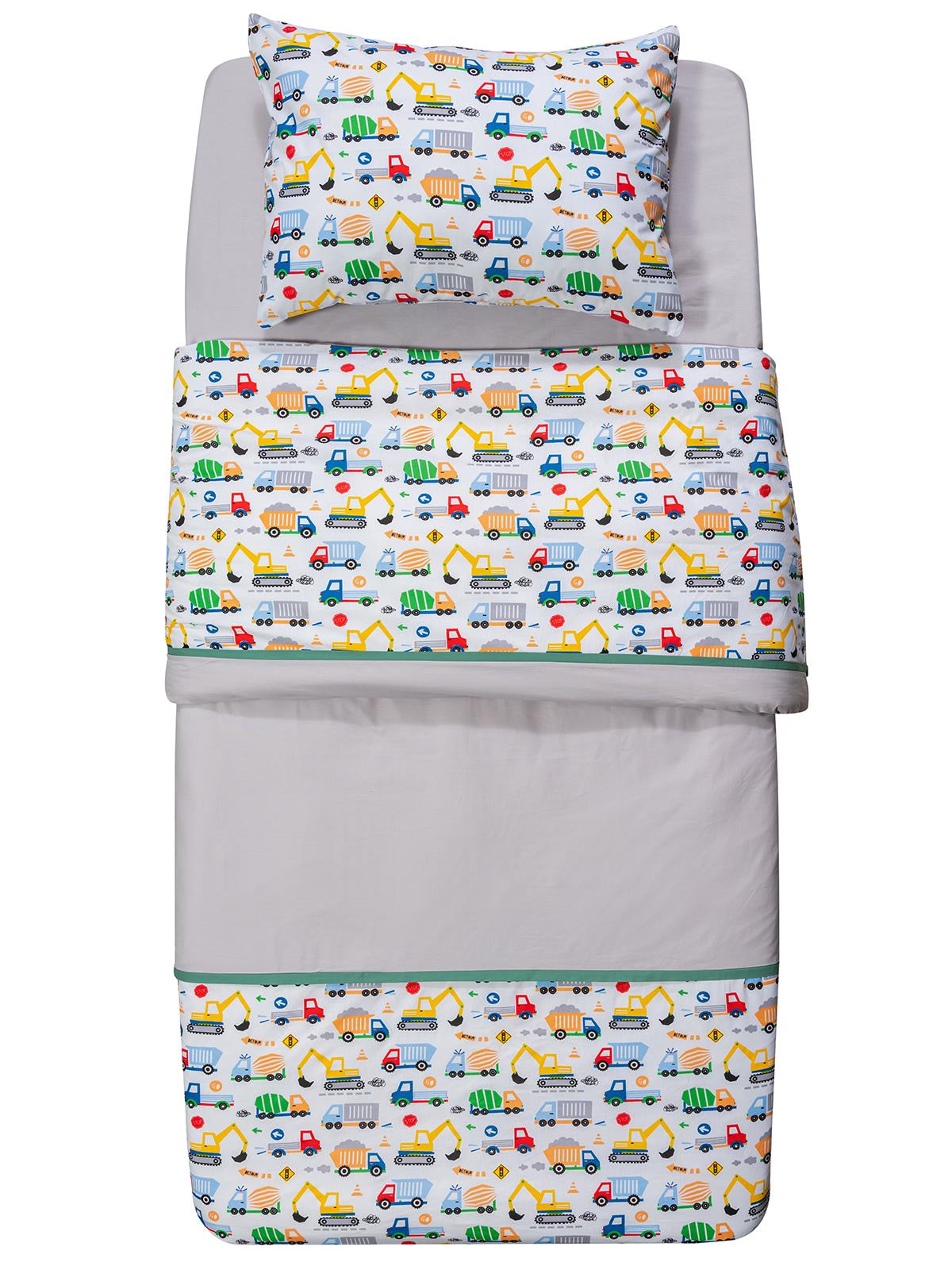 Tiffany İş Makinesi 3'lü Tek Kişilik Nevresim Takımı