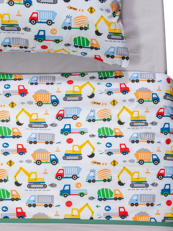 Tiffany İş Makinesi 3'lü Tek Kişilik Nevresim Takımı