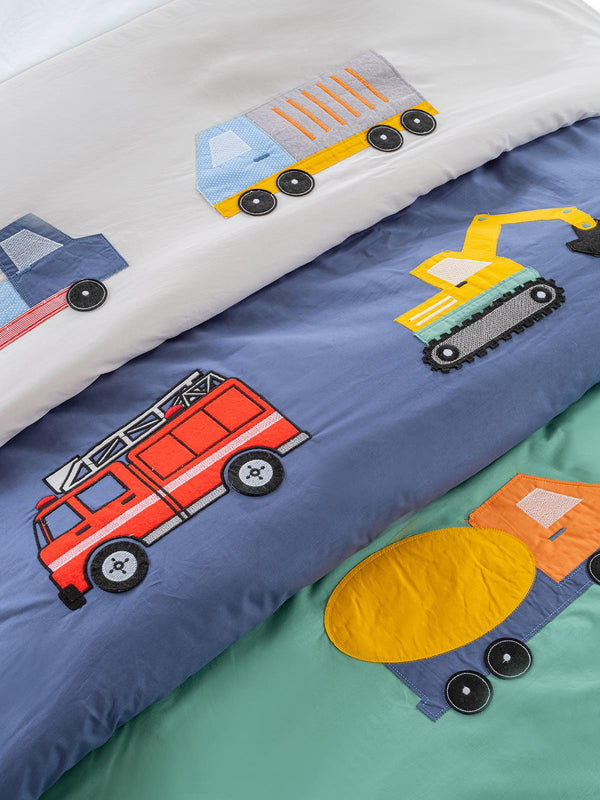 Tiffany İş Makinesi 3'lü Tek Kişilik Nevresim Takımı