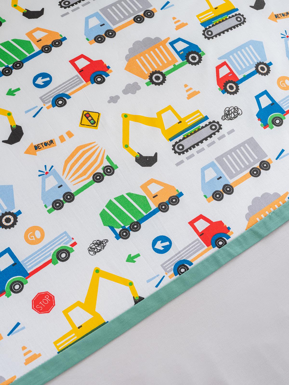 Tiffany İş Makinesi 3'lü Tek Kişilik Nevresim Takımı