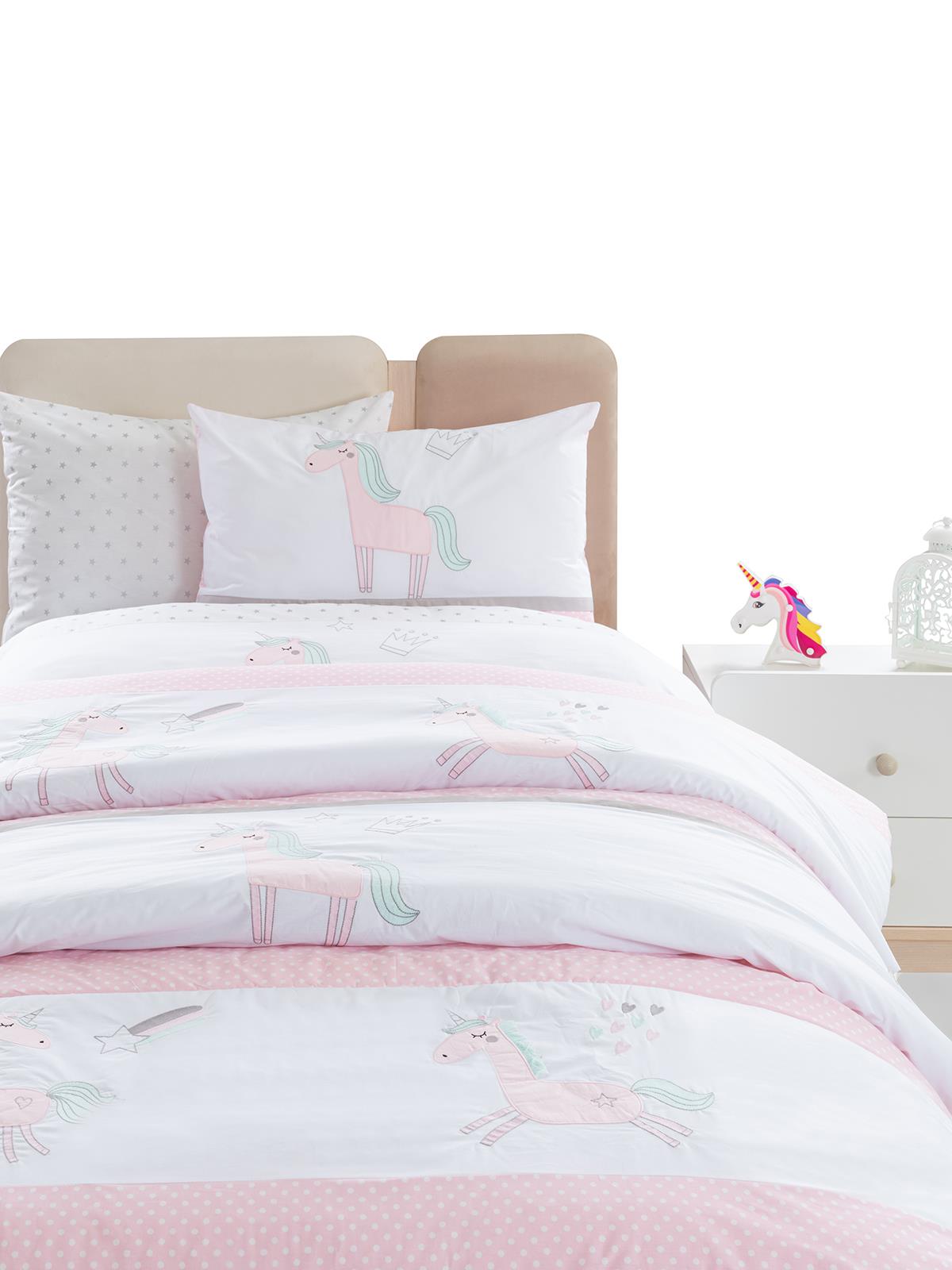 Tiffany Unicorn 3'lü Tek Kişilik Nevresim Takımı