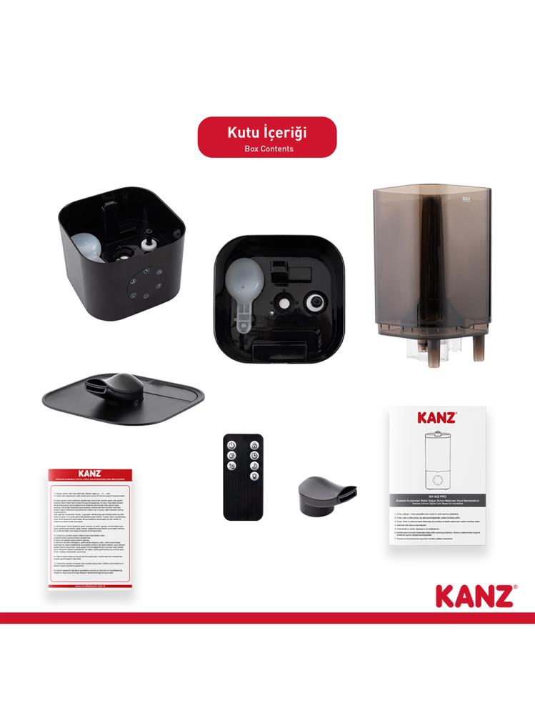 Kanz Uzaktan Kumandalı Dijital Soğuk Buhar Makinesi Hava Nemlendirici