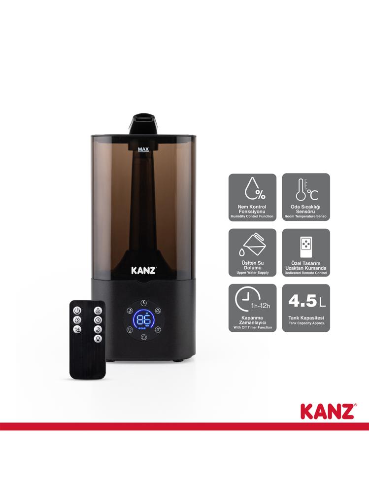 Kanz Uzaktan Kumandalı Dijital Soğuk Buhar Makinesi Hava Nemlendirici