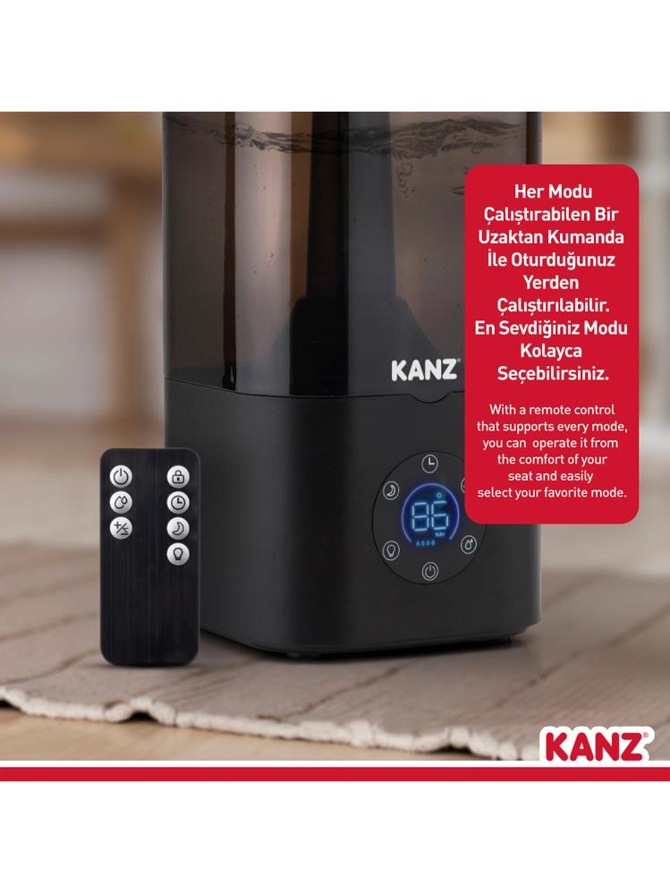 Kanz Uzaktan Kumandalı Dijital Soğuk Buhar Makinesi Hava Nemlendirici