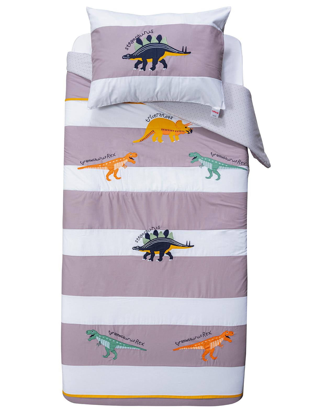 Tiffany Dinazor 3'lü Tek Kişilik Nevresim Takımı