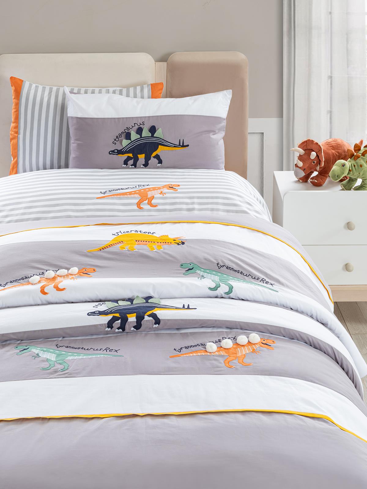 Tiffany Dinazor 3'lü Tek Kişilik Nevresim Takımı