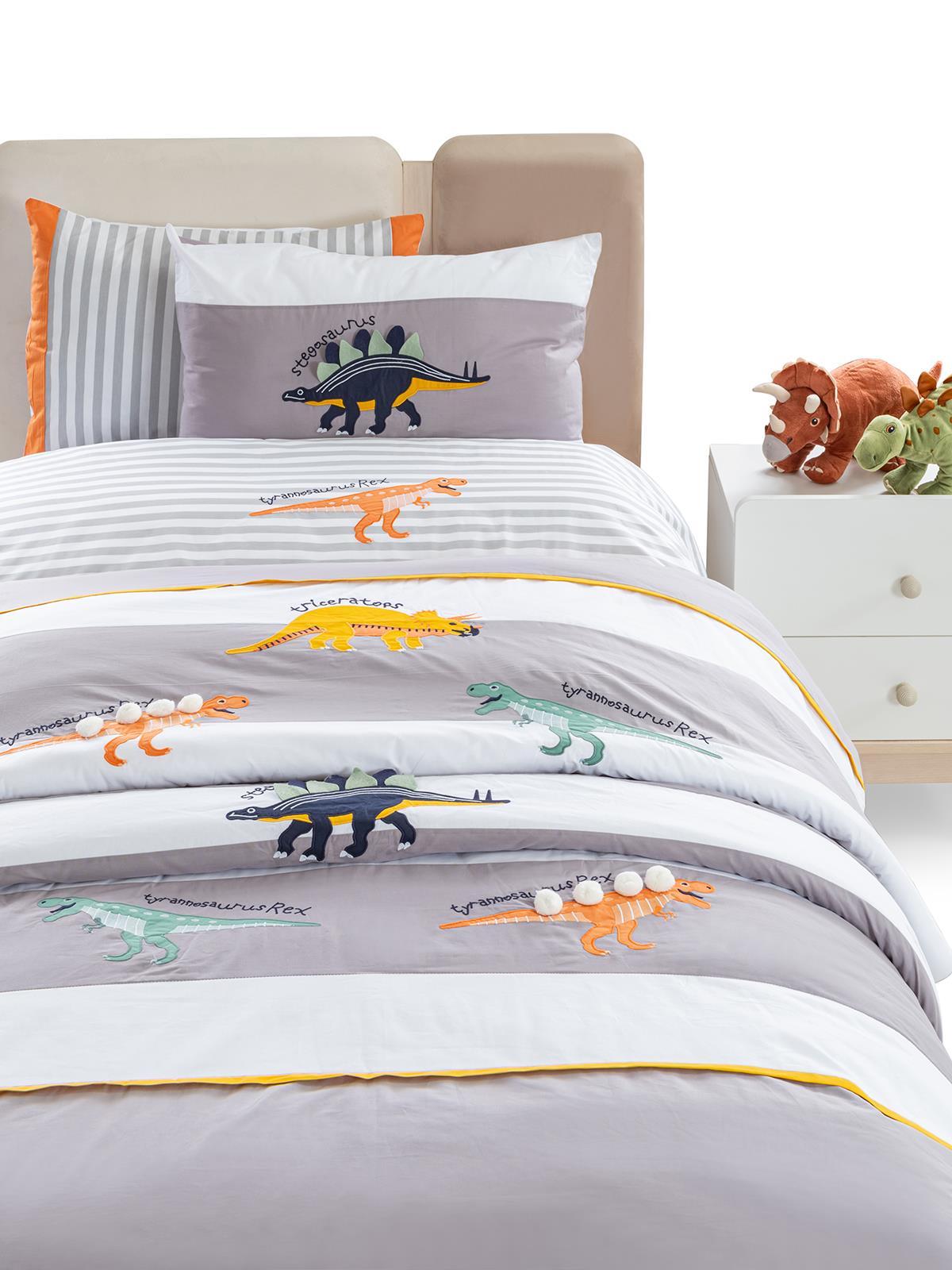 Tiffany Dinazor 3'lü Tek Kişilik Nevresim Takımı