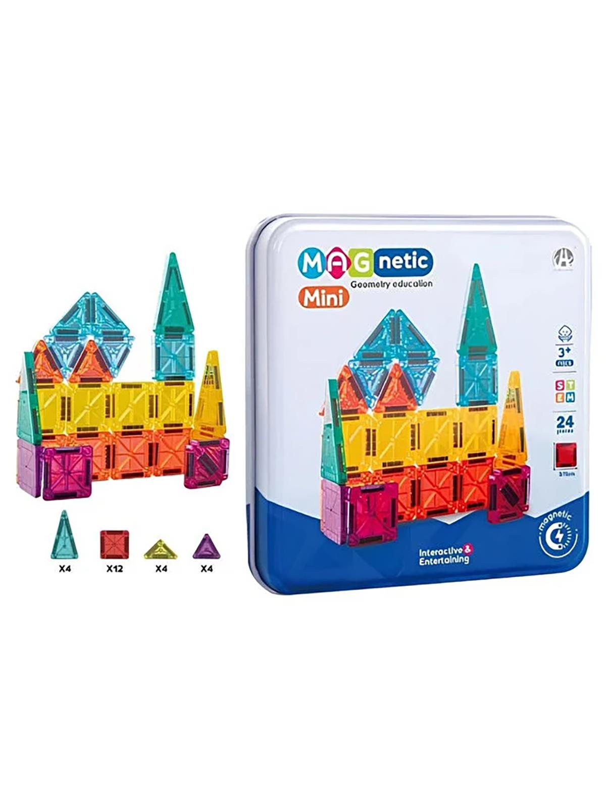 Magnetic Manyetik Bloklar Metal Kutu 24 Parça 3.75 Cm