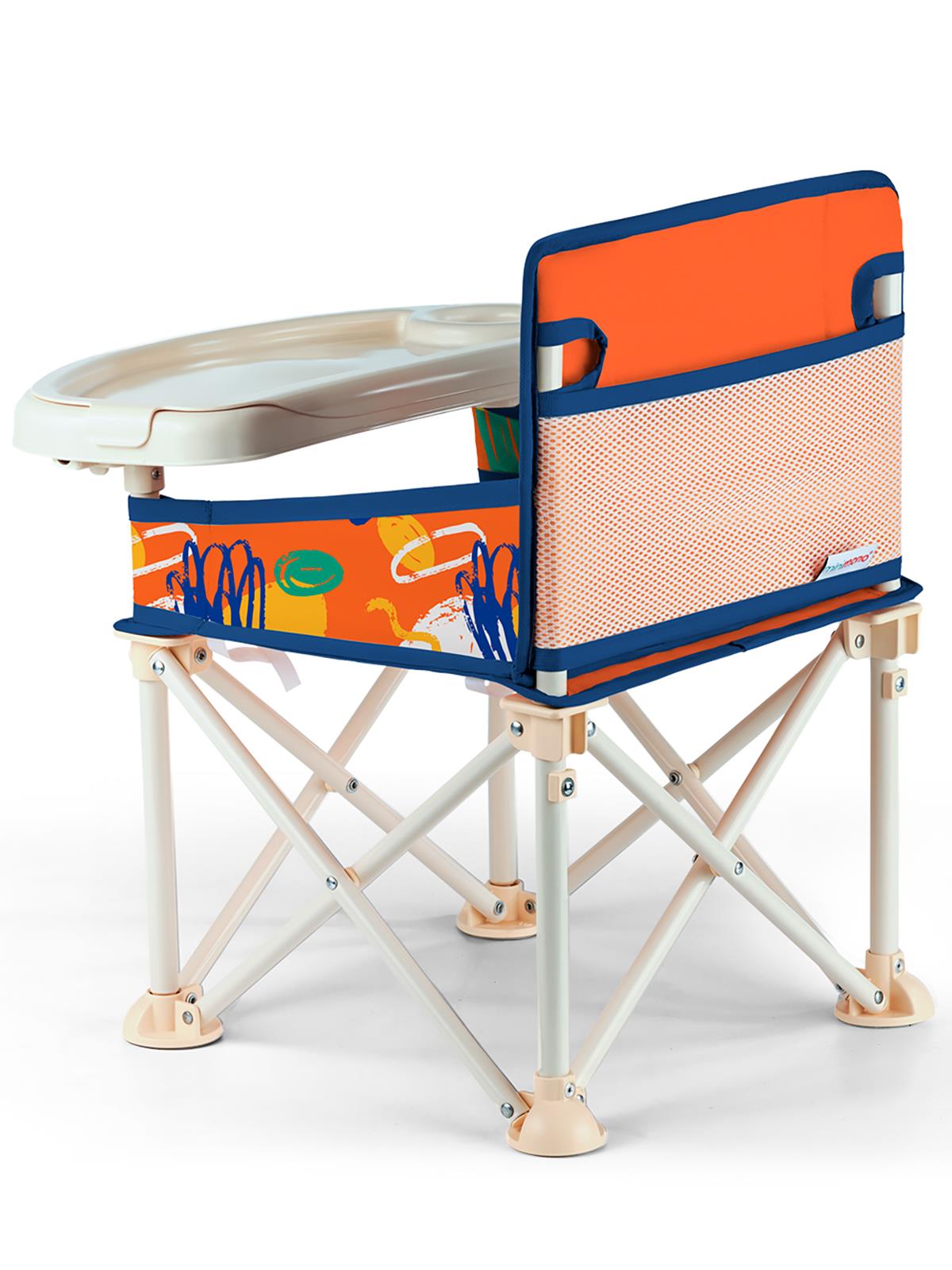 Minimono Büyük Boy Katlanır Portatif  Mama Sandalyesi - Turuncu