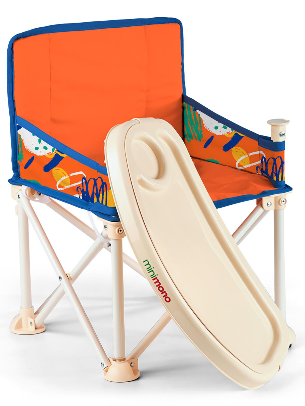 Minimono Büyük Boy Katlanır Portatif  Mama Sandalyesi - Turuncu