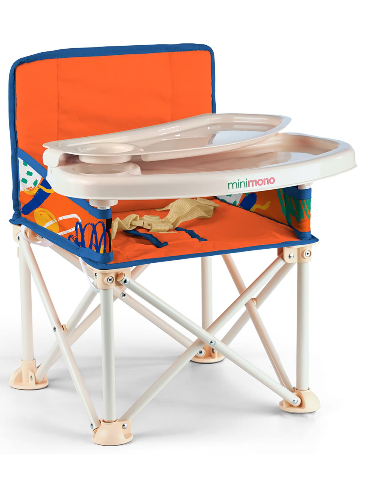 Minimono Büyük Boy Katlanır Portatif  Mama Sandalyesi - Turuncu