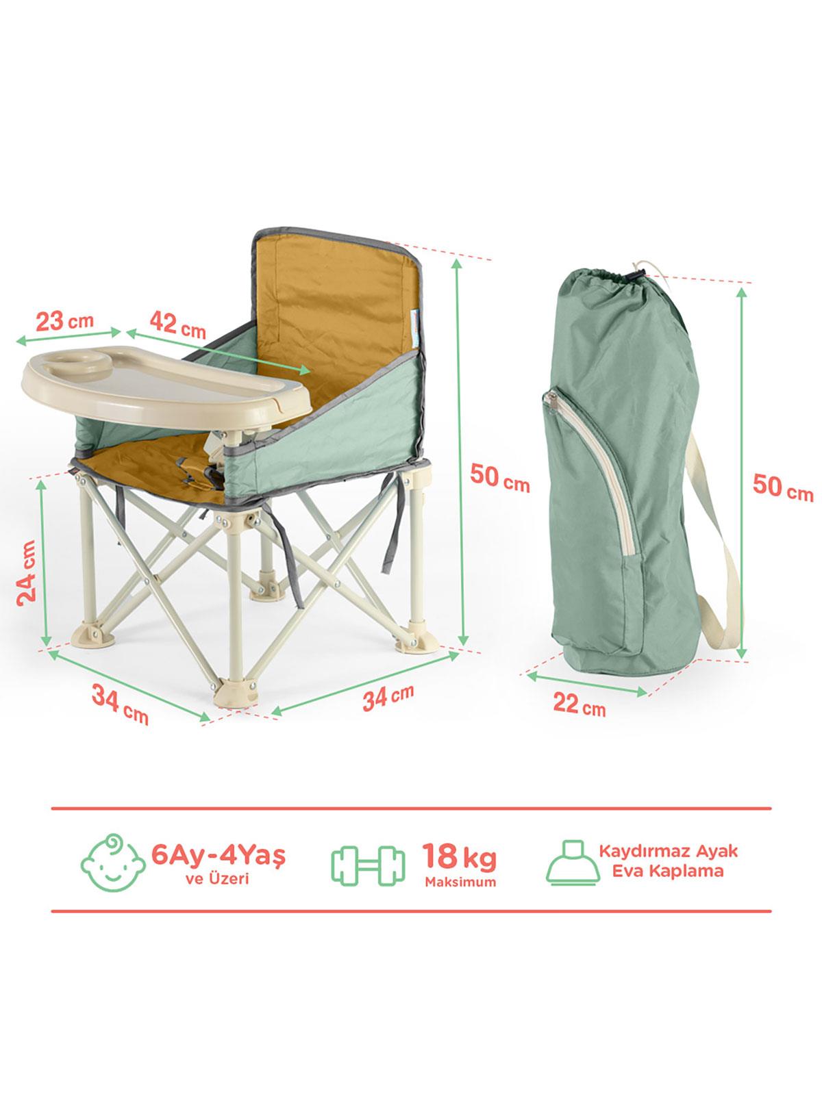 Minimono Büyük Boy Katlanır Portatif  Mama Sandalyesi - Sarı