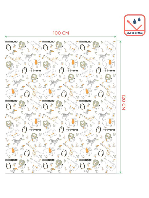 Minimono 3'Lü Desen Mama Sandalyesi Altı Ve Aktivite Örtüsü - Yeşil