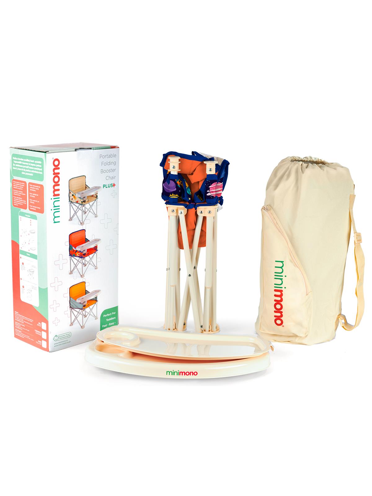 Minimono Büyük Boy Katlanır Portatif  Mama Sandalyesi - Turuncu