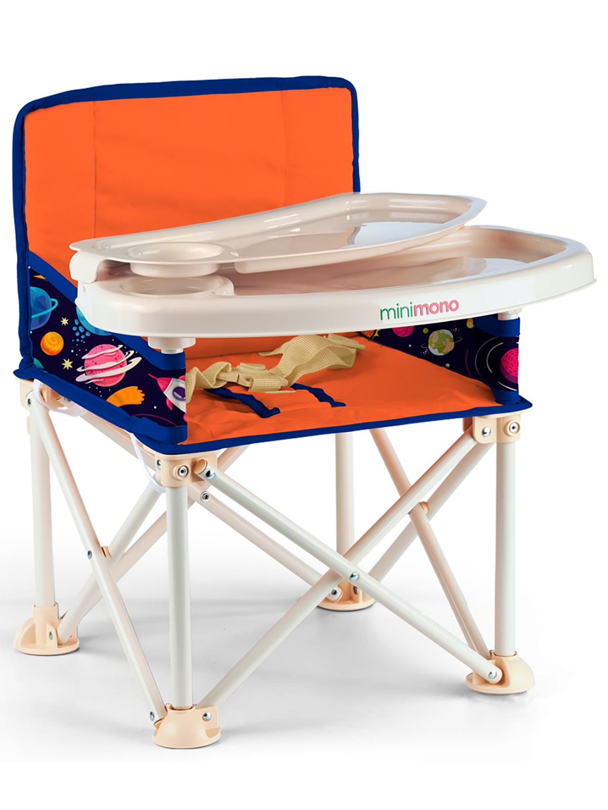 Minimono Büyük Boy Katlanır Portatif  Mama Sandalyesi - Turuncu