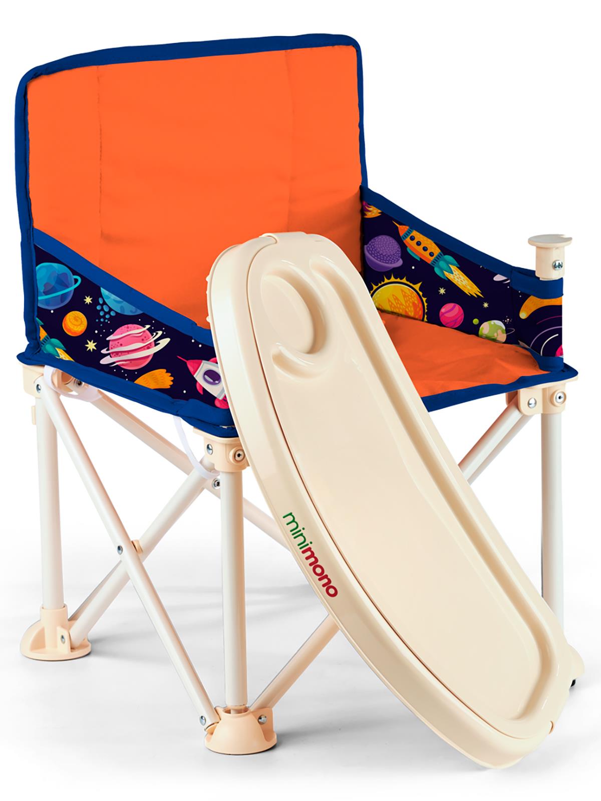 Minimono Büyük Boy Katlanır Portatif  Mama Sandalyesi - Turuncu
