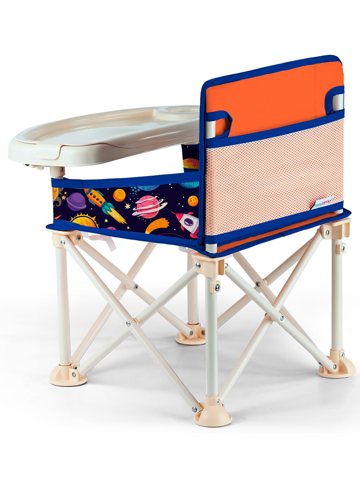 Minimono Büyük Boy Katlanır Portatif  Mama Sandalyesi - Turuncu