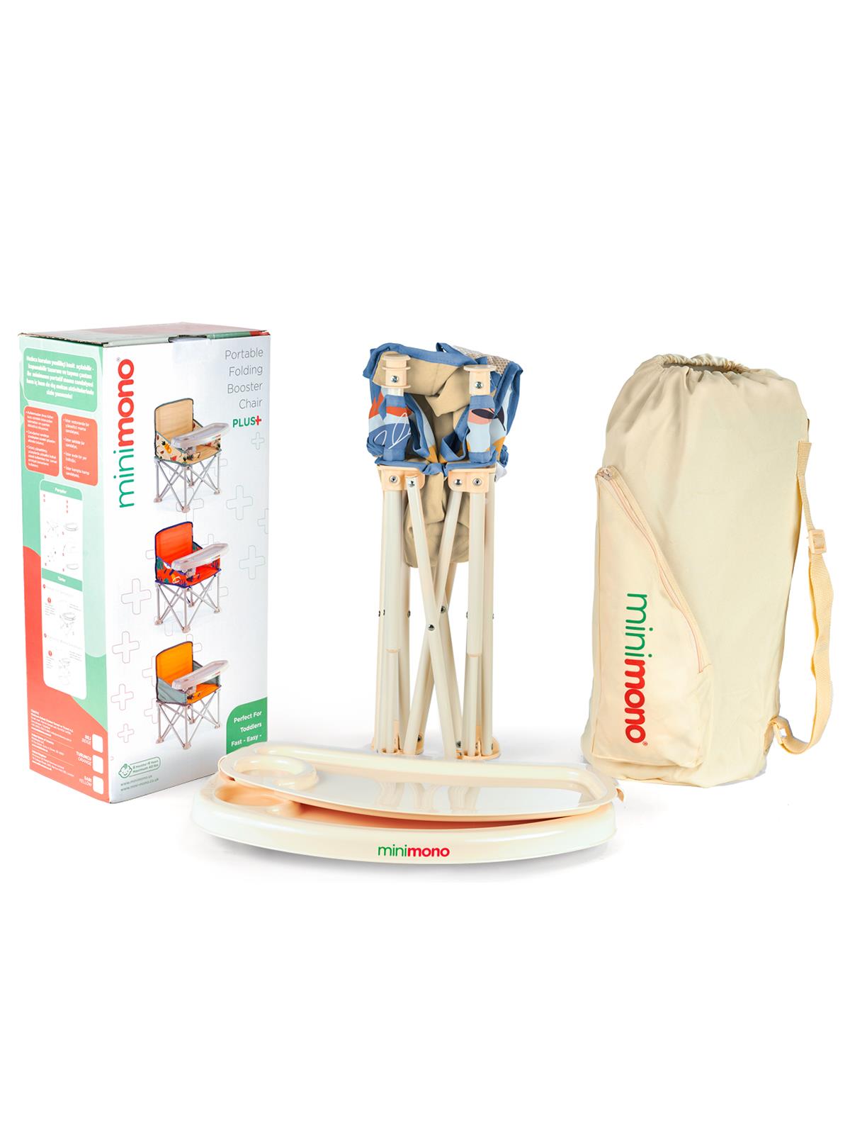 Minimono Büyük Boy Katlanır Portatif  Mama Sandalyesi - Bej