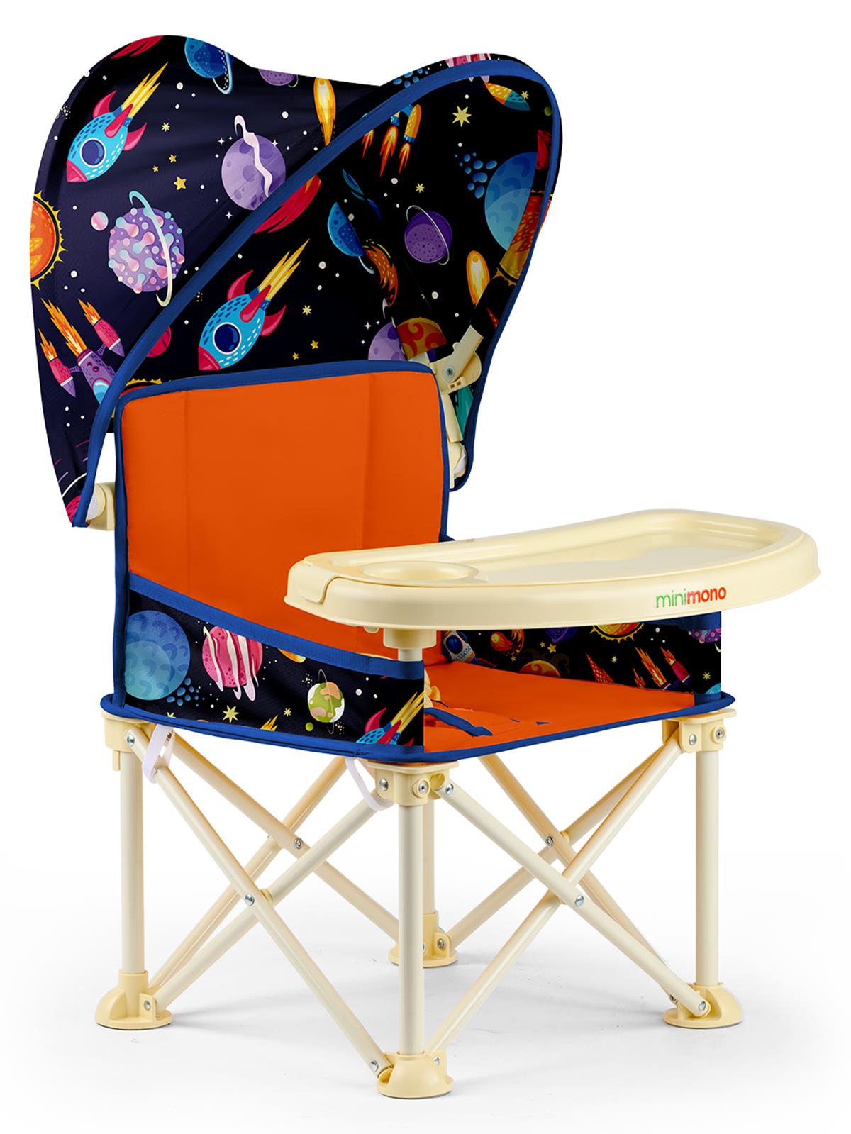 Minimono Tenteli Portatif  Mama Sandalyesi - Turuncu