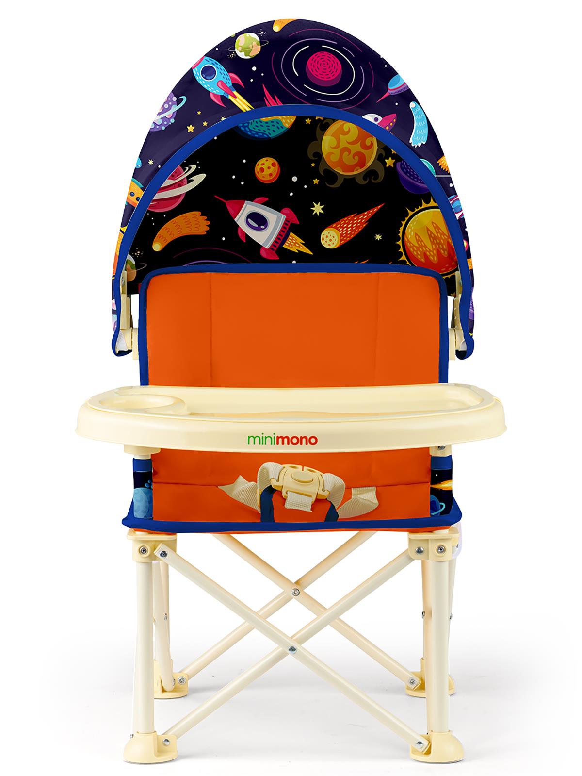 Minimono Tenteli Portatif  Mama Sandalyesi - Turuncu