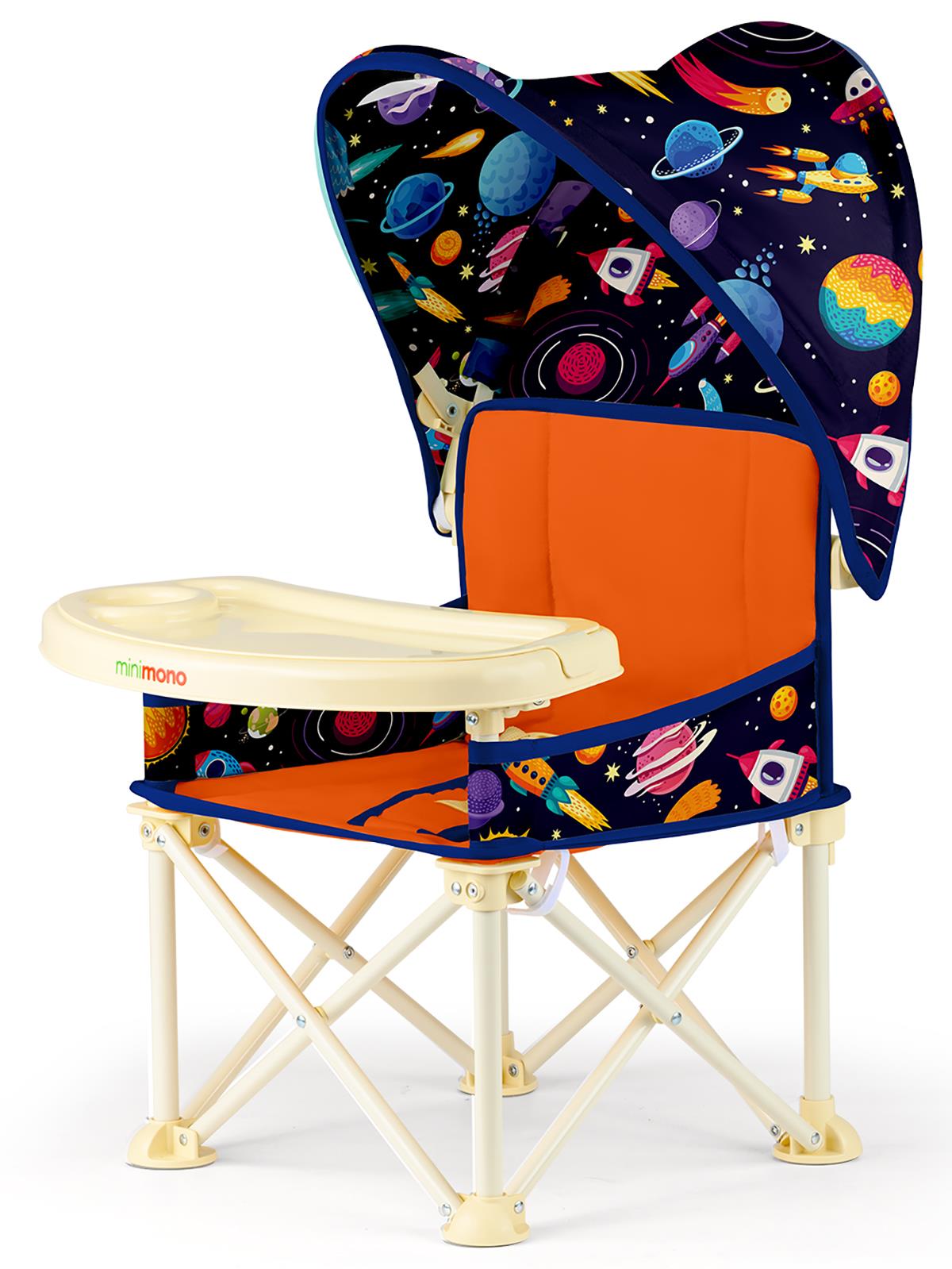 Minimono Tenteli Portatif  Mama Sandalyesi - Turuncu