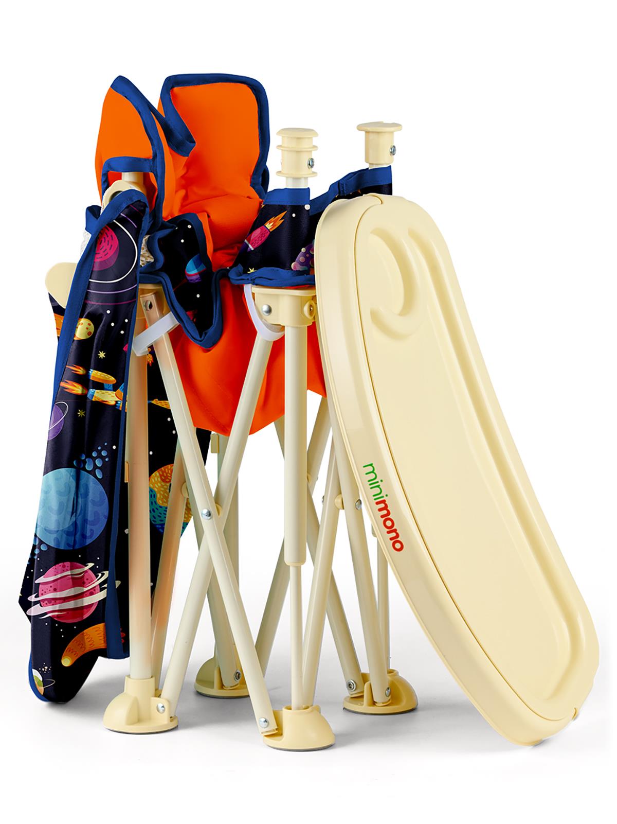 Minimono Tenteli Portatif  Mama Sandalyesi - Turuncu
