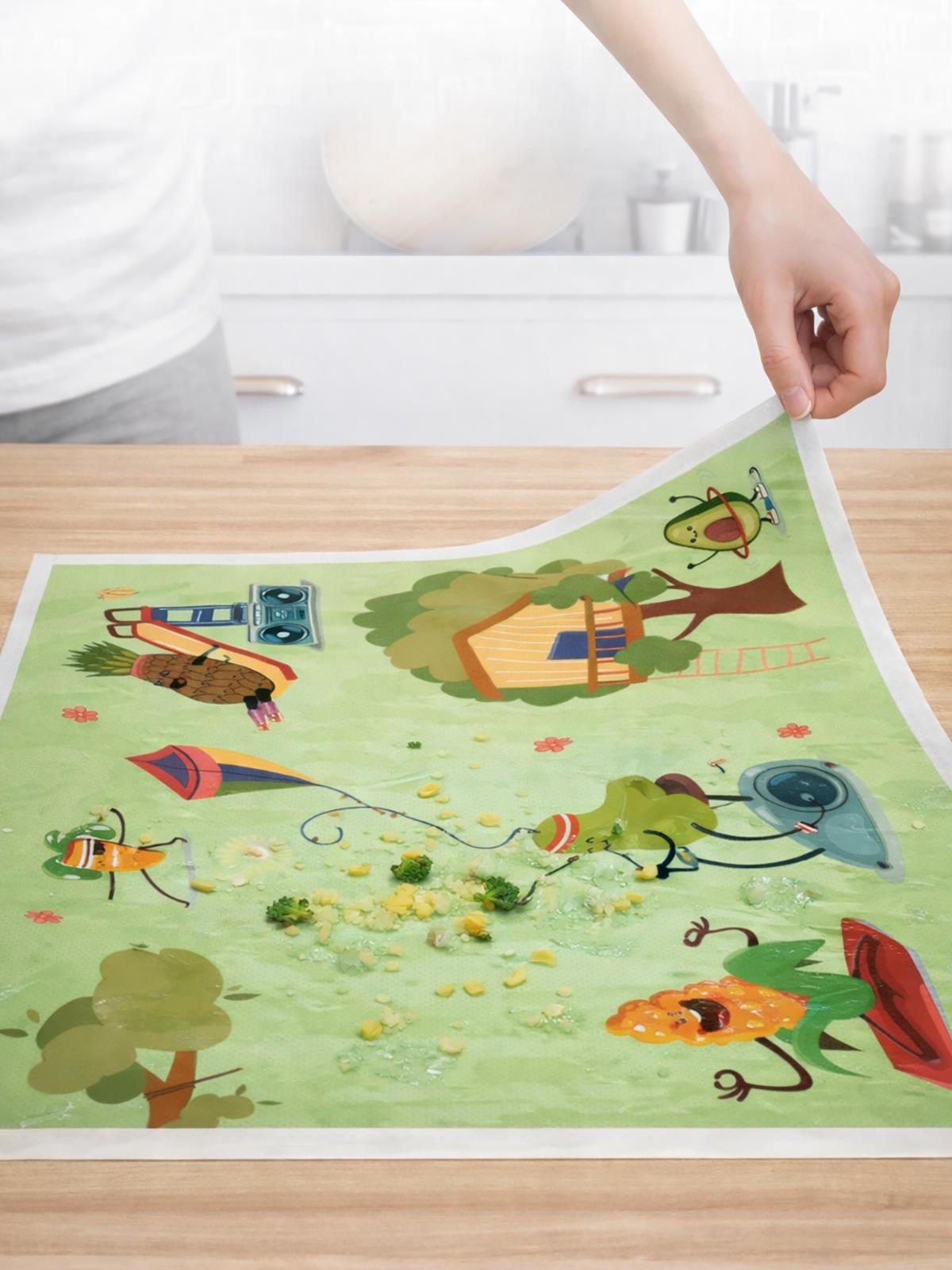 Minimono Bebekler İçin Tek Kullanımlık Beslenme Örtüsü- 30'lu Paket - Yeşil